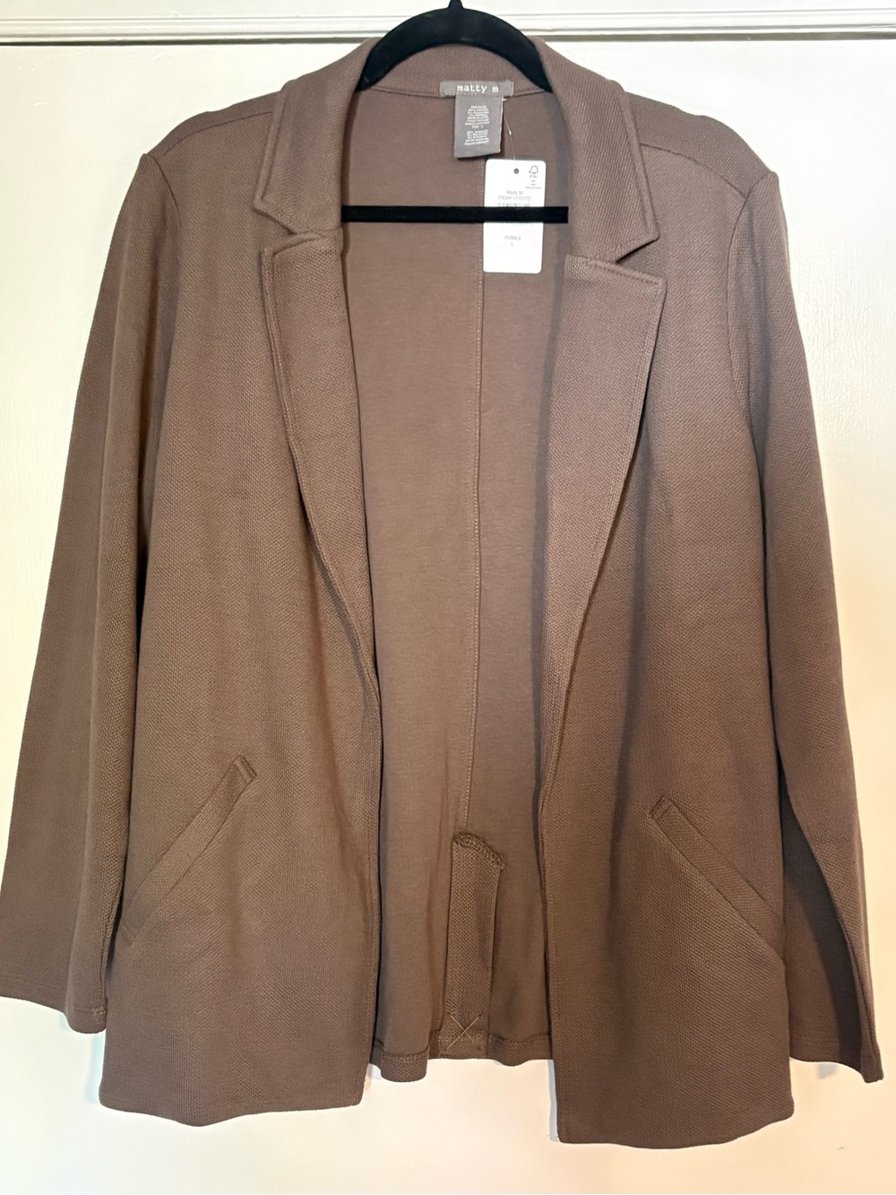 NWT Matty M Pebble Knit Boyfriend Blazer Size L 🤎 Fall Essential